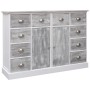 Aparador con 10 cajones madera gris 113x30x79 cm de vidaXL, Aparadores - Ref: Foro24-284173, Precio: 248,00 €, Descuento: %