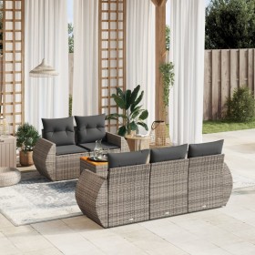 6-teiliges Gartenmöbel-Set und graue synthetische Rattankissen von , Gartensets - Ref: Foro24-3224891, Preis: 469,99 €, Rabat...