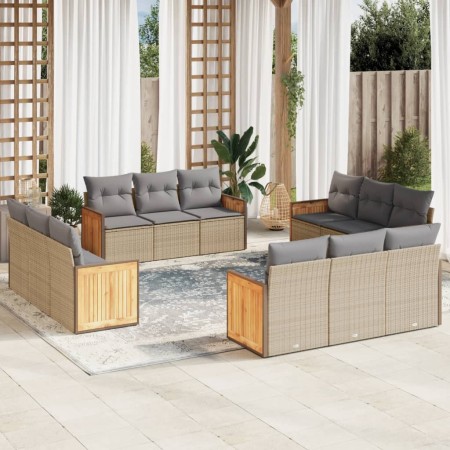 12-teiliges Gartensofa-Set und braune synthetische Rattankissen von , Gartensets - Ref: Foro24-3227515, Preis: 1,00 €, Rabatt: %