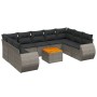 Set de sofás de jardín 10 pzas con cojines ratán sintético gris de , Conjuntos de jardín - Ref: Foro24-3225150, Precio: 643,9...