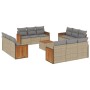 Garden sofa set with cushions 13 pieces beige synthetic rattan by , Garden sets - Ref: Foro24-3227522, Price: 1,00 €, Discoun...