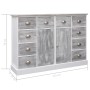 Aparador con 10 cajones madera gris 113x30x79 cm de vidaXL, Aparadores - Ref: Foro24-284173, Precio: 248,00 €, Descuento: %