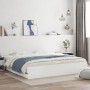 Estructura cama con cajones madera ingeniería blanca 160x200 cm de , Camas y somieres - Ref: Foro24-3207259, Precio: 184,34 €...