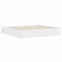 Estructura cama con cajones madera ingeniería blanca 160x200 cm de , Camas y somieres - Ref: Foro24-3207259, Precio: 183,99 €...