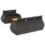 6-teiliges Gartensofa-Set und schwarze synthetische Rattankissen von , Gartensets - Ref: Foro24-3224886, Preis: 445,34 €, Rab...