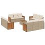 Set sofás de jardín con cojines 13 pzas ratán sintético beige de , Conjuntos de jardín - Ref: Foro24-3227521, Precio: 1,00 €,...