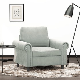 Light gray velvet armchair, 60 cm by , Sofas - Ref: Foro24-359509, Price: 166,22 €, Discount: %