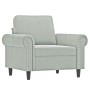 Light gray velvet armchair with stool 60 cm by , Sofas - Ref: Foro24-3201205, Price: 223,95 €, Discount: %