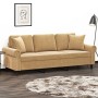 3-seater sofa with brown velvet cushions 180 cm by , Sofas - Ref: Foro24-3200962, Price: 314,82 €, Discount: %