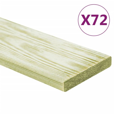 Terrace boards 72 pcs impregnated pine wood 8.64 m² 1m by , Floors and carpets - Ref: Foro24-3107772, Price: 360,99 €, Discou...