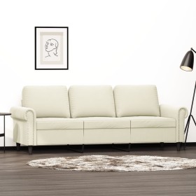 Cream velvet 3-seater sofa 180 cm by , Sofas - Ref: Foro24-359547, Price: 335,69 €, Discount: %