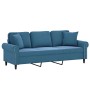 3-seater sofa with blue velvet cushions 180 cm by , Sofas - Ref: Foro24-3200964, Price: 309,77 €, Discount: %