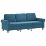 3-Sitzer-Sofa mit blauen Samtkissen 180 cm von , Sofas - Ref: Foro24-3200964, Preis: 309,99 €, Rabatt: %