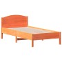 Estructura cama con cabecero madera pino marrón cera 90x190 cm de , Camas y somieres - Ref: Foro24-842625, Precio: 91,99 €, D...