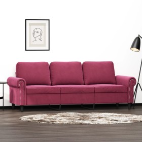 3-Sitzer-Sofa aus rotem Samt, 180 cm von , Sofas - Ref: Foro24-359543, Preis: 300,16 €, Rabatt: %