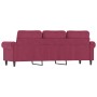 3-Sitzer-Sofa aus rotem Samt, 180 cm von , Sofas - Ref: Foro24-359543, Preis: 300,16 €, Rabatt: %