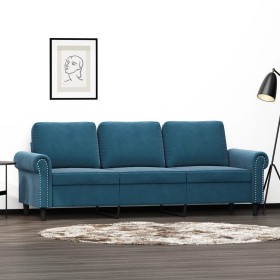 3-Sitzer-Sofa aus blauem Samt, 180 cm von , Sofas - Ref: Foro24-359548, Preis: 298,99 €, Rabatt: %