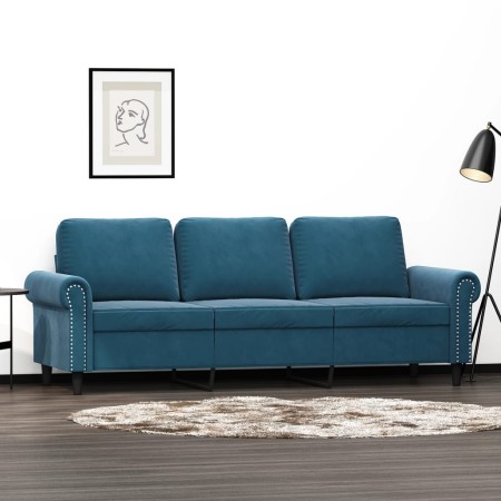 3 seater blue velvet sofa 180 cm by , Sofas - Ref: Foro24-359548, Price: 298,36 €, Discount: %