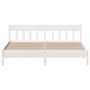 Estructura de cama con cabecero madera de pino blanco 200x200cm de , Camas y somieres - Ref: Foro24-3216201, Precio: 214,47 €...