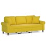 Sofá de 3 plazas con cojines terciopelo amarillo 180 cm de , Sofás - Ref: Foro24-3200961, Precio: 310,59 €, Descuento: %