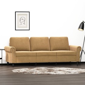 3-Sitzer-Sofa aus braunem Samt, 180 cm von , Sofas - Ref: Foro24-359546, Preis: 300,59 €, Rabatt: %