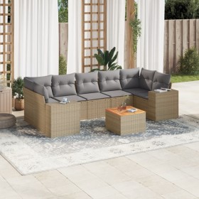 Garden sofa set with beige cushions 8 pcs PE rattan by , Garden sets - Ref: Foro24-3257690, Price: 620,04 €, Discount: %