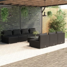 8-piece garden sofa set and black synthetic rattan cushions by , Garden sets - Ref: Foro24-3101464, Price: 908,99 €, Discount: %