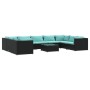 Set de muebles de jardín 10 pzas cojines ratán sintético negro de , Conjuntos de jardín - Ref: Foro24-3101977, Precio: 1,00 €...