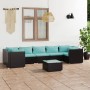 8-teiliges Gartenmöbel-Set und schwarze synthetische Rattankissen von , Gartensets - Ref: Foro24-3101961, Preis: 973,76 €, Ra...