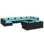 Set de muebles de jardín 10 pzas cojines ratán sintético negro de , Conjuntos de jardín - Ref: Foro24-3102065, Precio: 1,00 €...