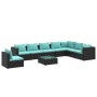 Set de muebles de jardín 9 pzas y cojines ratán sintético negro de , Conjuntos de jardín - Ref: Foro24-3102377, Precio: 818,9...