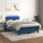 Box spring bed with mattress and LED dark blue velvet 120x200 cm by , Beds and slatted bases - Ref: Foro24-3134337, Price: 38...