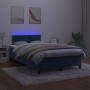 Box spring bed with mattress and LED dark blue velvet 120x200 cm by , Beds and slatted bases - Ref: Foro24-3134337, Price: 38...