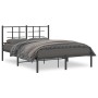 Estructura de cama con cabecero metal negro 135x190 cm de , Camas y somieres - Ref: Foro24-355560, Precio: 100,55 €, Descuent...