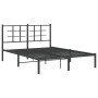 Bed frame with black metal headboard 135x190 cm by , Beds and slatted bases - Ref: Foro24-355560, Price: 100,55 €, Discount: %