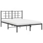 Estructura de cama con cabecero metal negro 135x190 cm de , Camas y somieres - Ref: Foro24-355560, Precio: 100,55 €, Descuent...