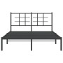 Estructura de cama con cabecero metal negro 135x190 cm de , Camas y somieres - Ref: Foro24-355560, Precio: 100,55 €, Descuent...