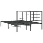 Estructura de cama con cabecero metal negro 135x190 cm de , Camas y somieres - Ref: Foro24-355560, Precio: 100,55 €, Descuent...