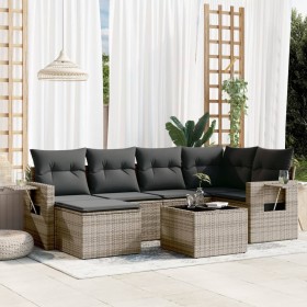 7-teiliges Gartensofa-Set mit grauen PE-Rattan-Kissen von , Gartensets - Ref: Foro24-3252807, Preis: 504,96 €, Rabatt: %