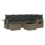 7-piece garden sofa set with gray PE rattan cushions by , Garden sets - Ref: Foro24-3252807, Price: 504,96 €, Discount: %