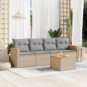 Garden sofa set with beige cushions mix 5 pieces PE rattan by , Garden sets - Ref: Foro24-3225779, Price: 316,26 €, Discount: %