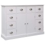 Aparador con 10 cajones madera blanco 113x30x79 cm de vidaXL, Aparadores - Ref: Foro24-284175, Precio: 247,81 €, Descuento: %