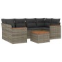 7-piece garden sofa set with gray PE rattan cushions by , Garden sets - Ref: Foro24-3225801, Price: 447,77 €, Discount: %