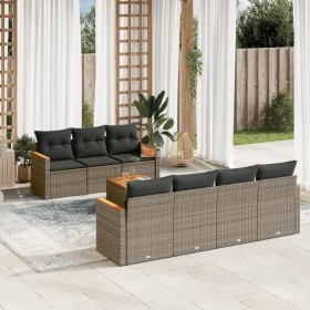 8-piece garden sofa set and gray synthetic rattan cushions by , Garden sets - Ref: Foro24-3225808, Price: 500,29 €, Discount: %