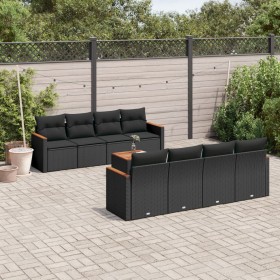 8-teiliges Gartensofa-Set und schwarze synthetische Rattankissen von , Gartensets - Ref: Foro24-3225817, Preis: 542,38 €, Rab...