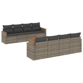 9-teiliges Gartenmöbel-Set und graue synthetische Rattankissen von , Gartensets - Ref: Foro24-3225822, Preis: 607,08 €, Rabat...