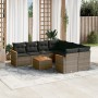 9-piece garden furniture set and gray synthetic rattan cushions by , Garden sets - Ref: Foro24-3225829, Price: 569,99 €, Disc...