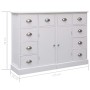 Aparador con 10 cajones madera blanco 113x30x79 cm de vidaXL, Aparadores - Ref: Foro24-284175, Precio: 247,81 €, Descuento: %