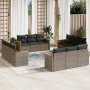 12-teiliges Gartensofa-Set mit grauen synthetischen Rattankissen von , Gartensets - Ref: Foro24-3225836, Preis: 919,03 €, Rab...