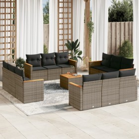 Garden sofa set with cushions 13 pieces gray synthetic rattan by , Garden sets - Ref: Foro24-3225843, Price: 942,98 €, Discou...